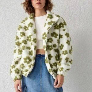Cider fleece Full zip Boho Floral jacket Size XL New with tag